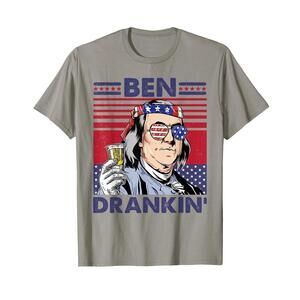 Ben Drankin Funny 4Th Of July Drinking Presidents T-Shirt